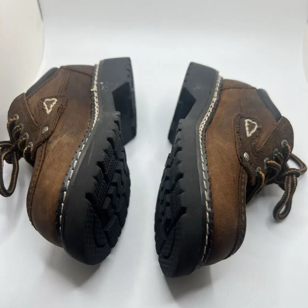Buster Brown Baby Boy Full Leather Brown Quality Shoes Size 8.5 W Wide EUC